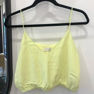 NWOT Wilfred free cropped yellow/green blouse.